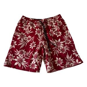 Chaps Ralph Lauren Red & White Floral Swim Shorts / Board Shorts